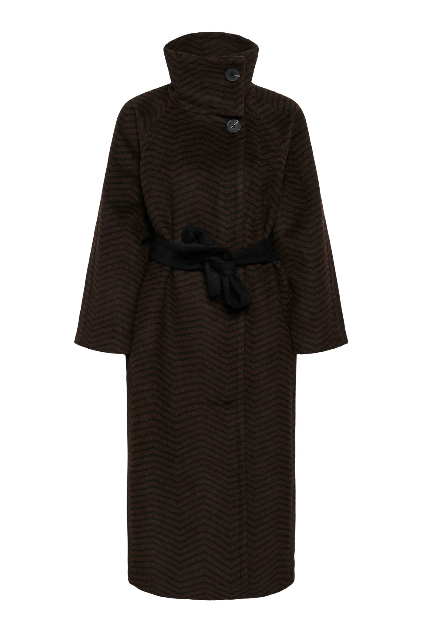 ZASCHAIW COLLAR COAT BLACK / BROWN HERRINGBONE - 90 - 30112653