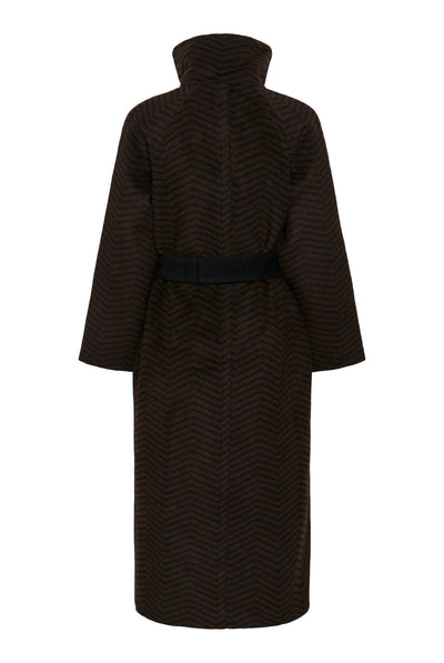 ZASCHAIW COLLAR COAT BLACK / BROWN HERRINGBONE - 90 - 30112653 Thumbnail