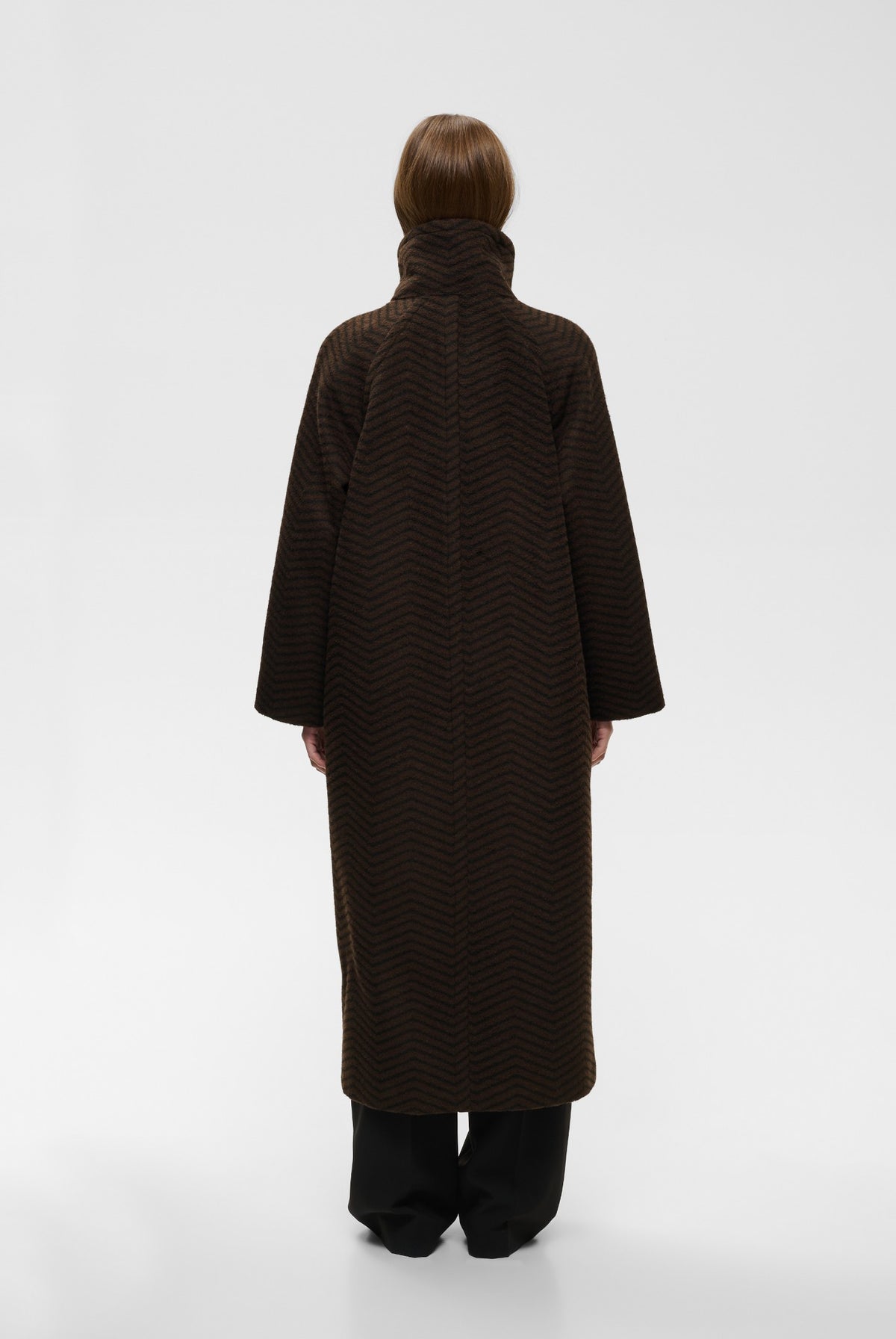 ZASCHAIW COLLAR COAT BLACK / BROWN HERRINGBONE - 90 - 30112653