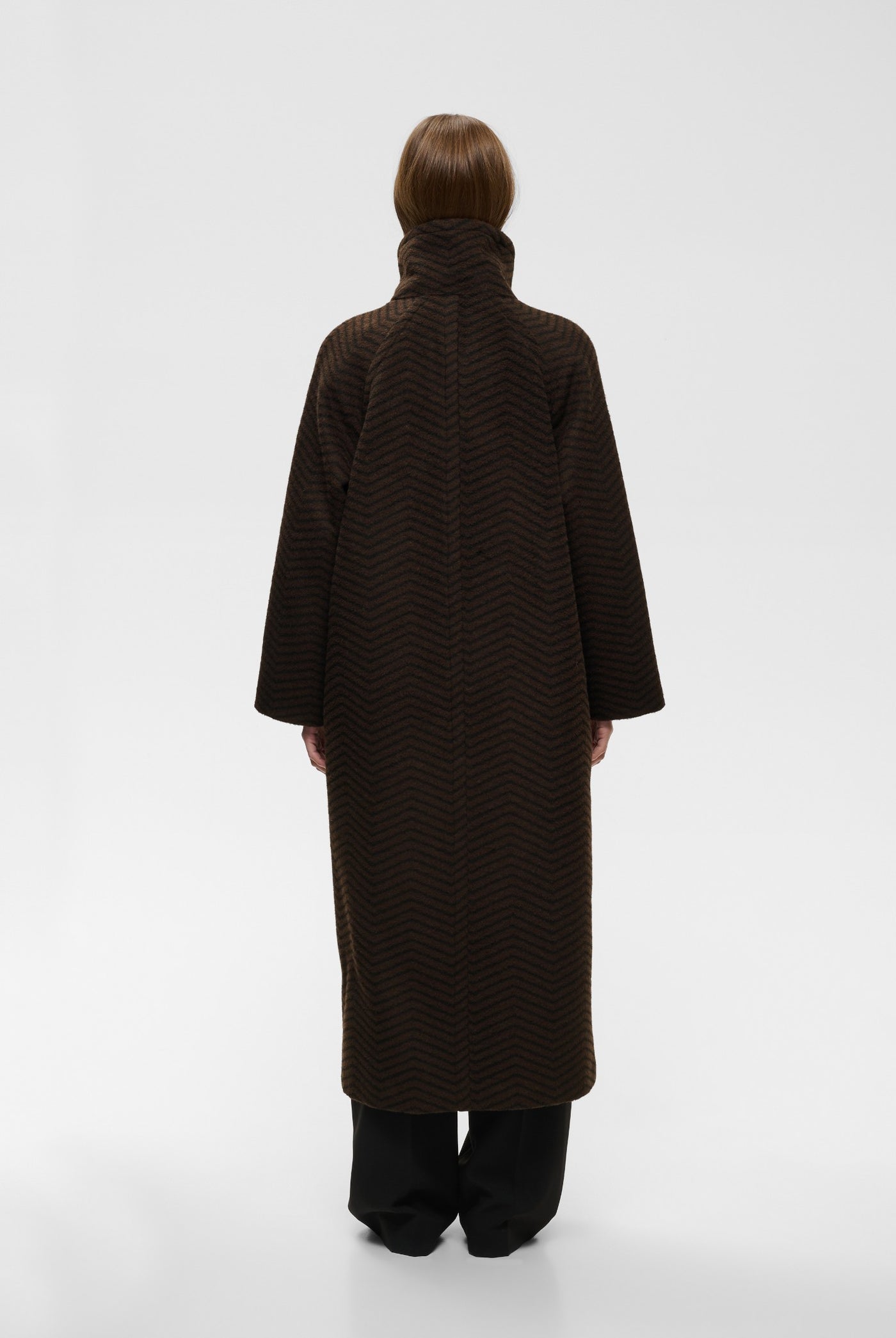 ZASCHAIW COLLAR COAT BLACK / BROWN HERRINGBONE - 90 - 30112653