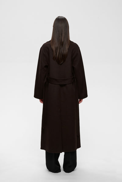 ZILLAIW LONG COAT Chocolate Brown - 191109 - 30112654 Thumbnail