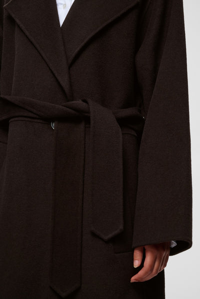 ZILLAIW LONG COAT Chocolate Brown - 191109 - 30112654 Thumbnail
