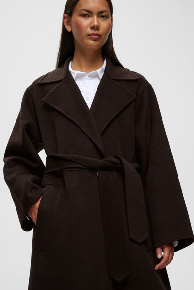 ZILLAIW LONG COAT Chocolate Brown - 191109 - 30112654 Thumbnail