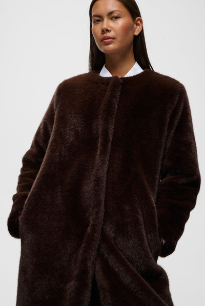 ZABELLEIW LONG COAT Chocolate Brown - 191109 - 30112658 Thumbnail