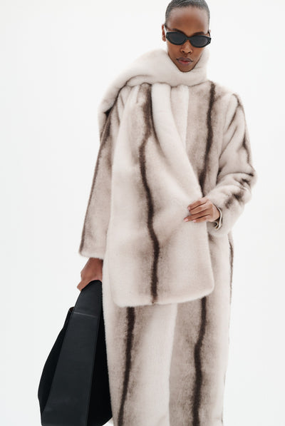 ZABELLEIW LONG COAT FAUX FUR STRIPE - 900009172 - 30112658 Thumbnail