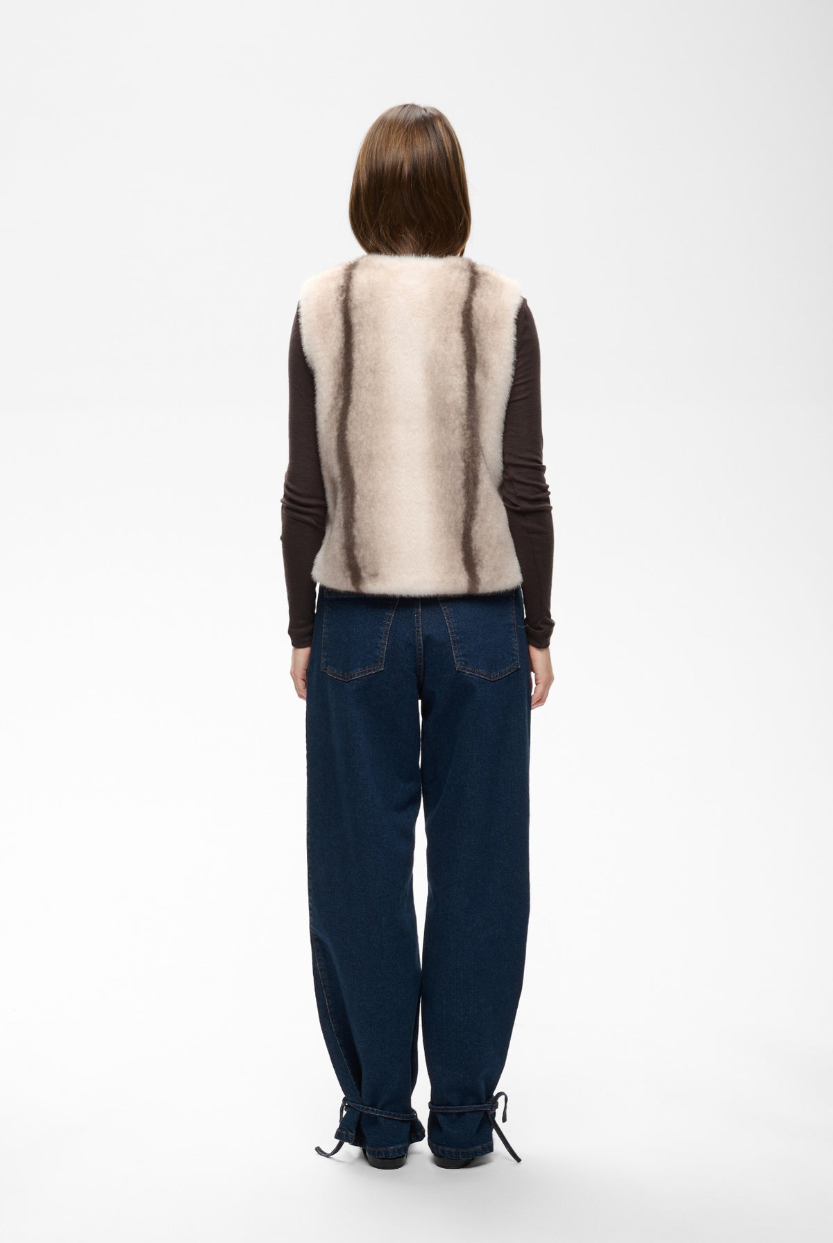 ZABELLEIW WAISTCOAT FAUX FUR STRIPE - 900009172 - 30112659