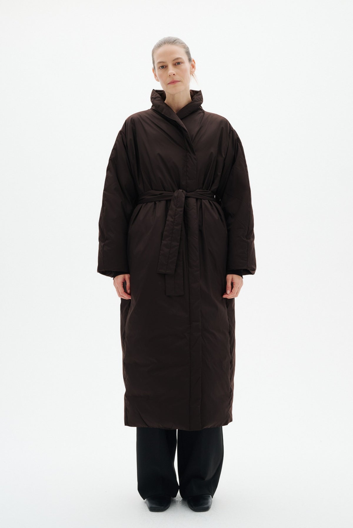 ZINNAHIW COCOON COAT Chocolate Brown - 191109 - 30112661
