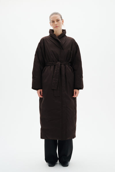 ZINNAHIW COCOON COAT Chocolate Brown - 191109 - 30112661 Thumbnail