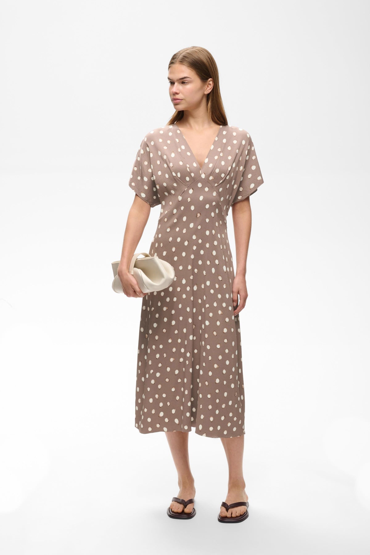 HENRIIW FITTED DRESS BROWN BRUSH DOT - 900009020 - 30112740