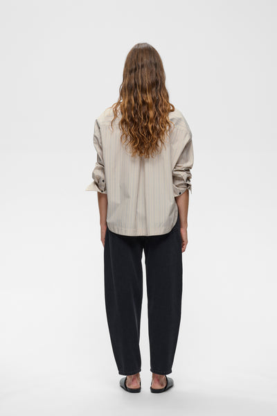 HALENIW SHORT SHIRT DOBBY STRIPE HUMMUS - 90001261 - 30112804 Thumbnail