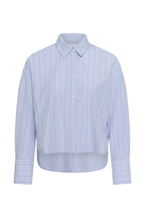 HALENIW SHORT SHIRT DOBBY STIPE BRUNNERA BLUE - 90 - 30112804