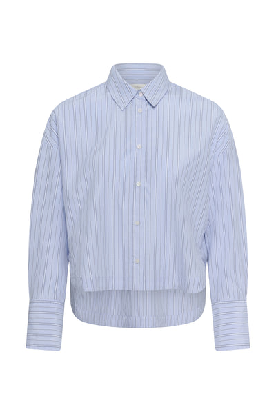 HALENIW SHORT SHIRT DOBBY STIPE BRUNNERA BLUE - 90 - 30112804 Thumbnail