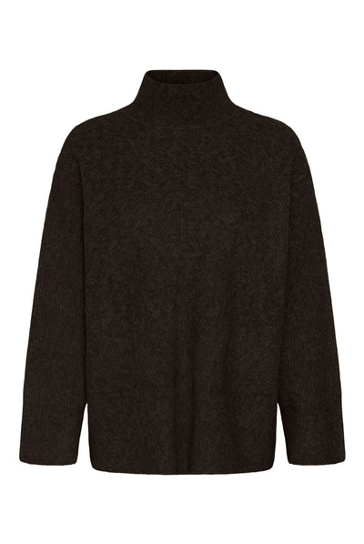 GUNAIW HIGHNECK Chocolate Brown Melange - 1911 - 30112930 Thumbnail