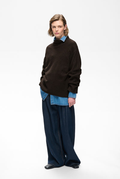 GUNAIW HIGHNECK Chocolate Brown Melange - 1911 - 30112930 Thumbnail