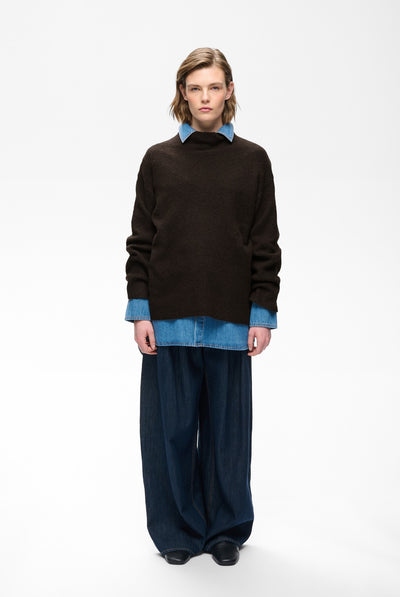 GUNAIW HIGHNECK Chocolate Brown Melange - 1911 - 30112930 Thumbnail