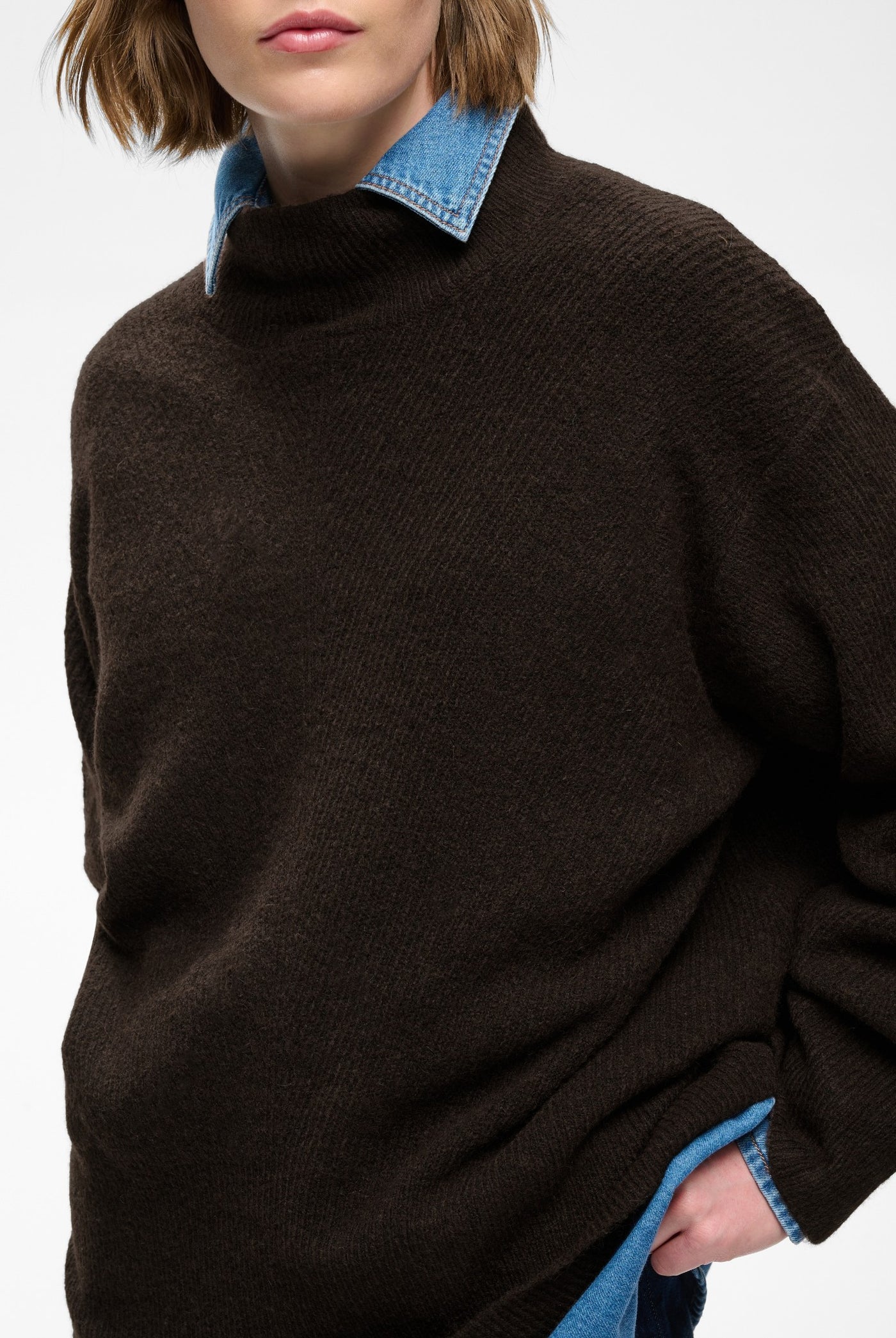 GUNAIW HIGHNECK Chocolate Brown Melange - 1911 - 30112930