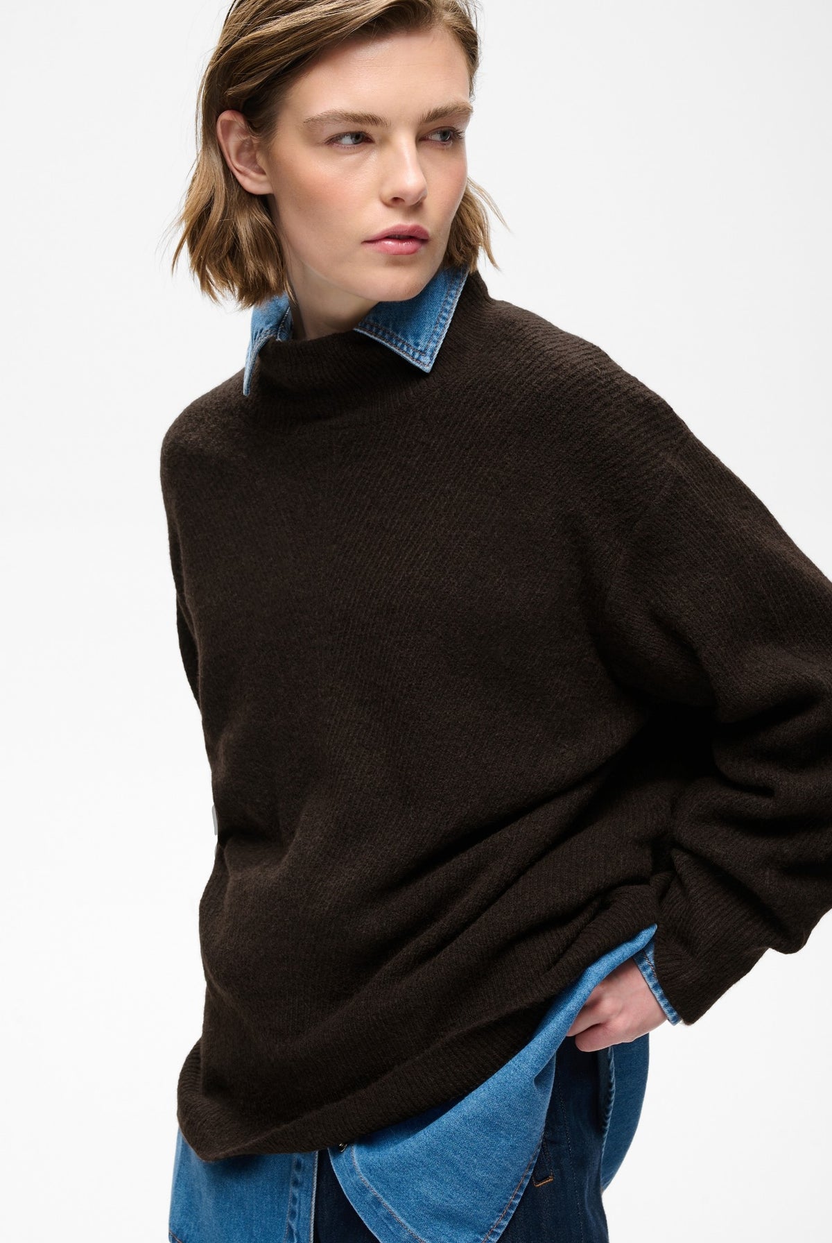 GUNAIW HIGHNECK Chocolate Brown Melange - 1911 - 30112930