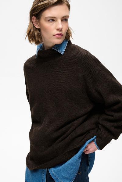 GUNAIW HIGHNECK Chocolate Brown Melange - 1911 - 30112930 Thumbnail
