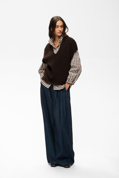 GUNAIW TOP Chocolate Brown Melange - 1911 - 30112931 Thumbnail