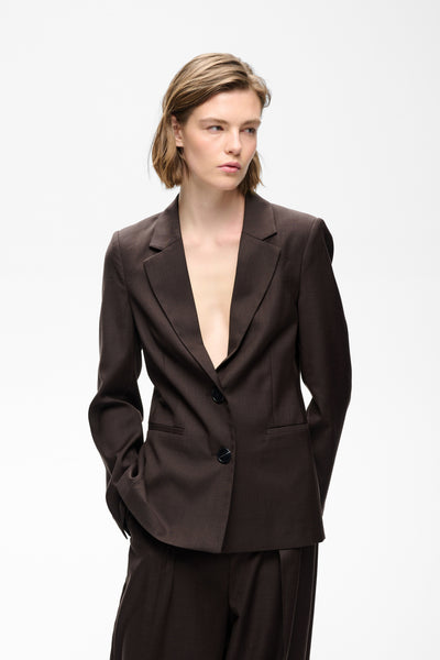 CADIEIW MEL CORE BLAZER Chocolate Brown Melange - 1911 - 30113067 Thumbnail