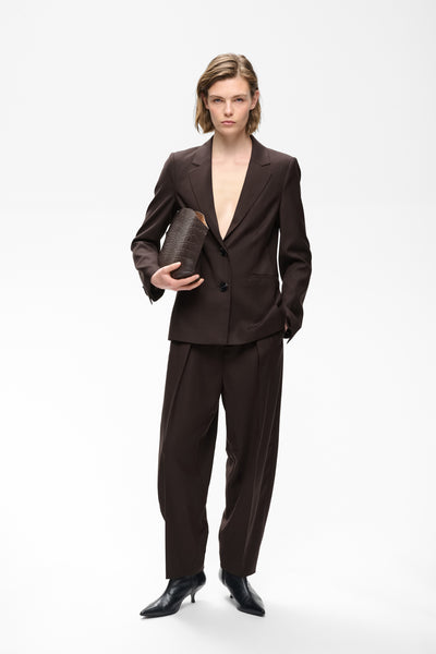 CADIEIW MEL CORE BARREL PANT Chocolate Brown Melange - 1911 - 30113069 Thumbnail