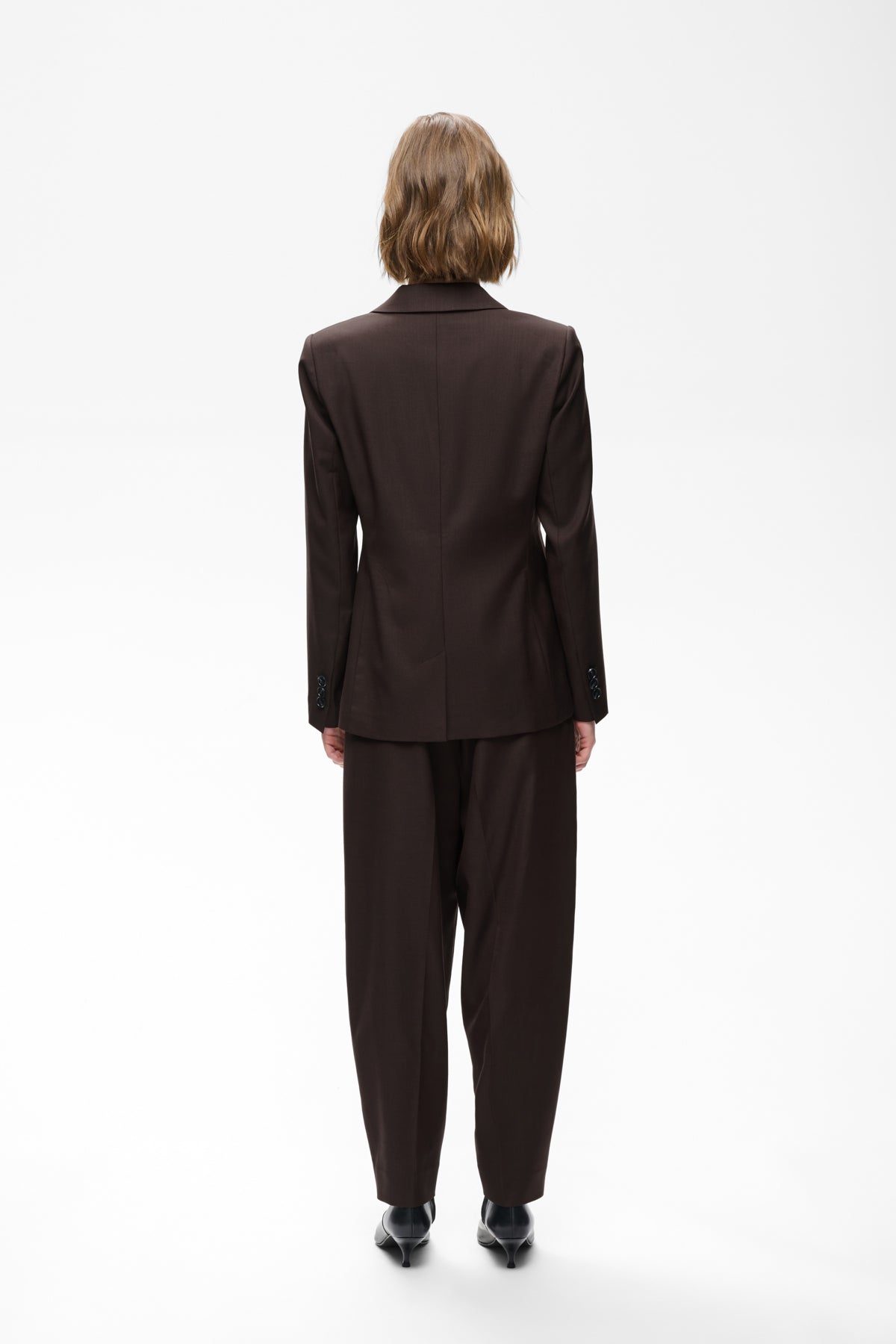 CADIEIW MEL CORE BARREL PANT Chocolate Brown Melange - 1911 - 30113069