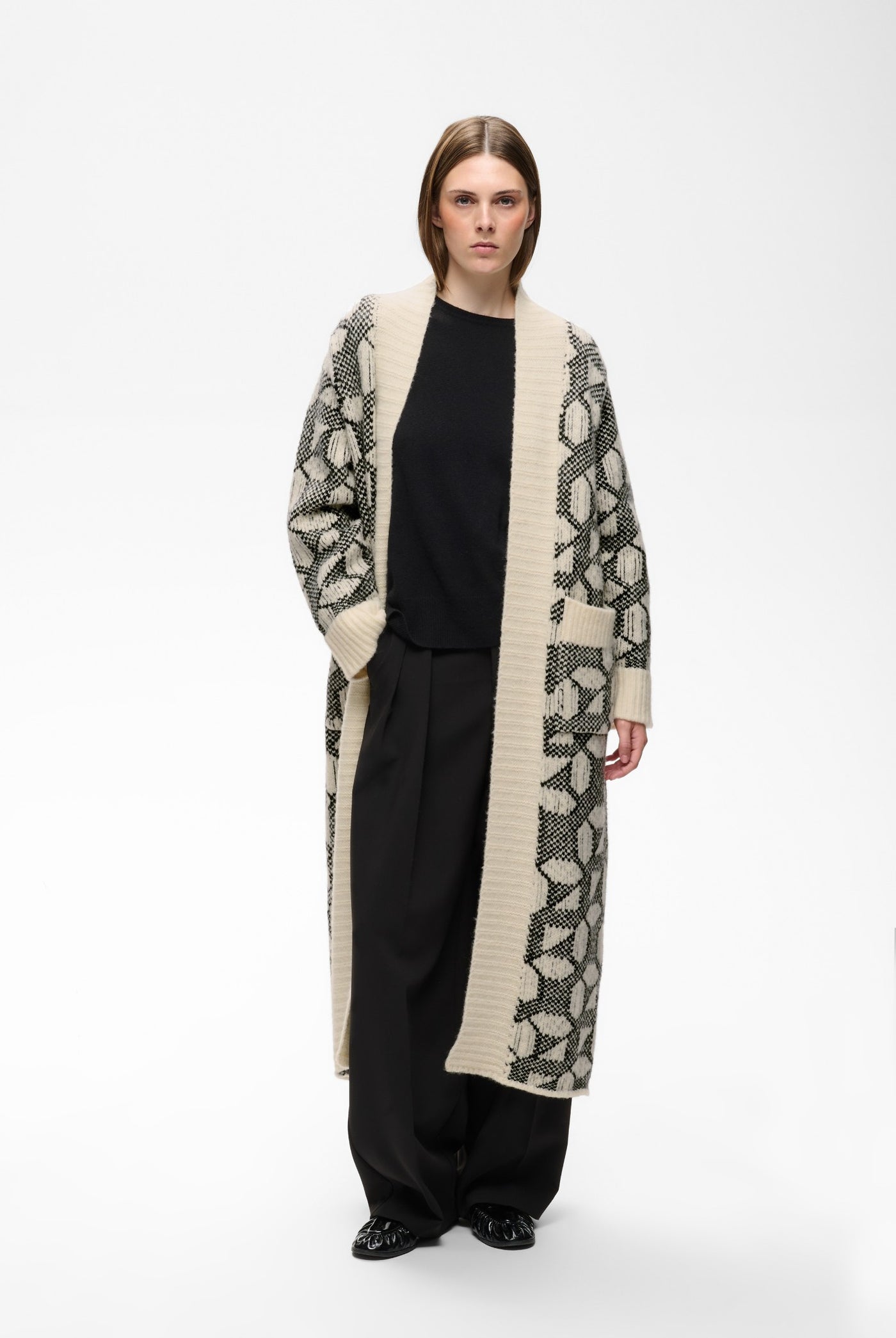 TULAIW CARDIGAN GRAFIC TILE PATTERN - 90001327 - 30113081