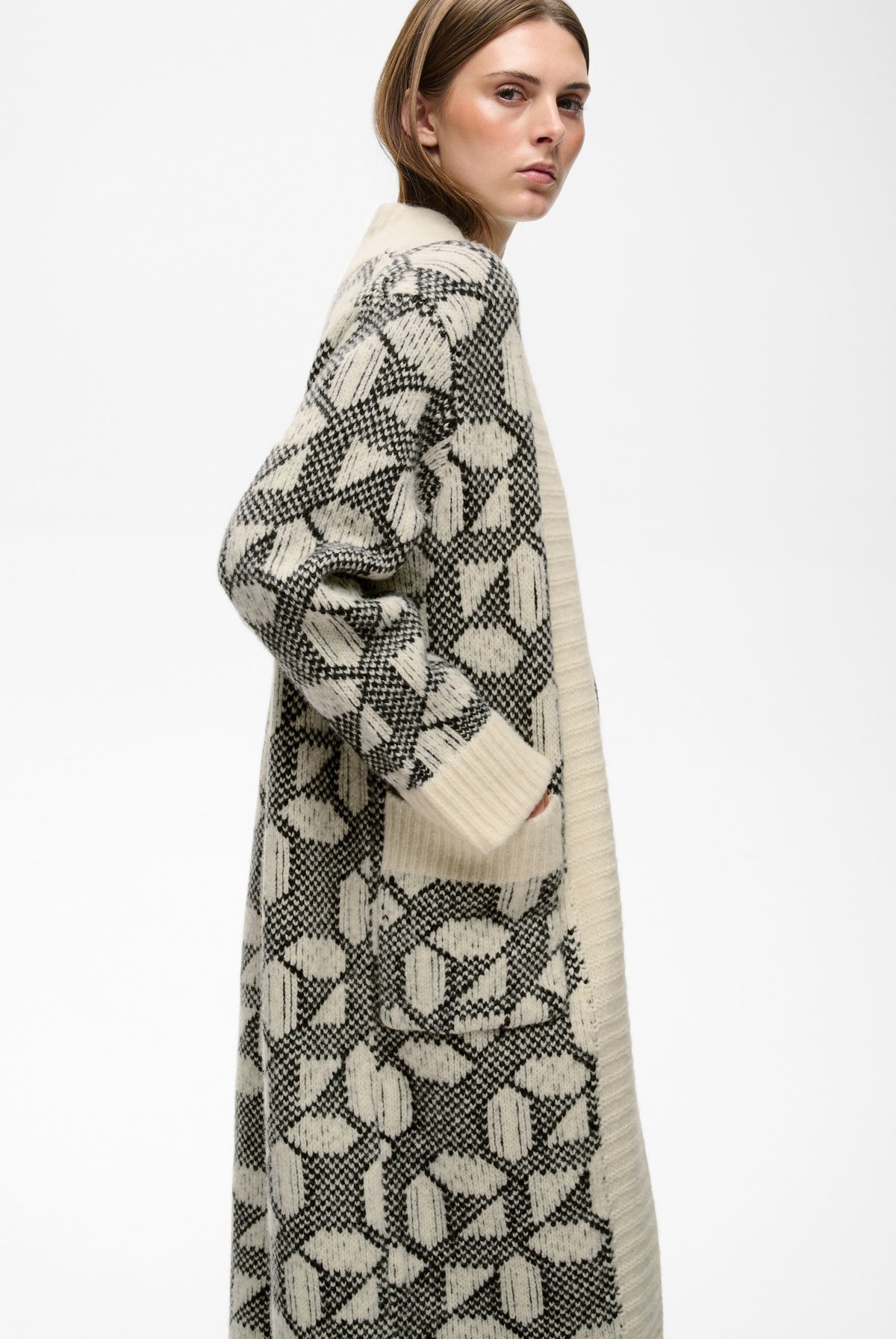 TULAIW CARDIGAN GRAFIC TILE PATTERN - 90001327 - 30113081
