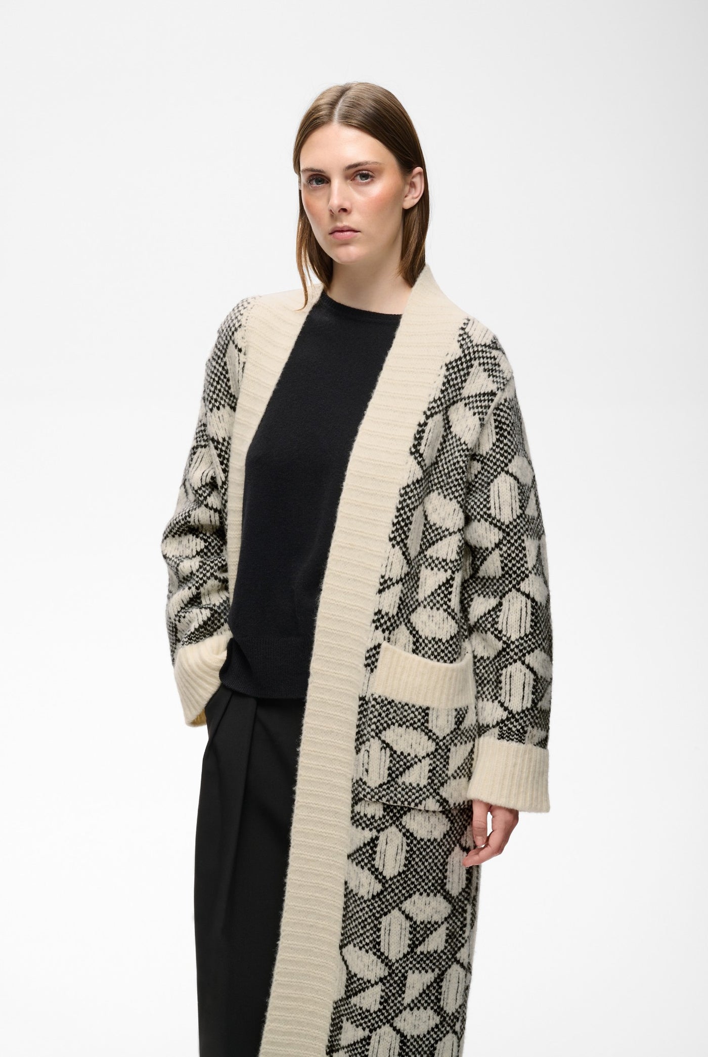 TULAIW CARDIGAN GRAFIC TILE PATTERN - 90001327 - 30113081