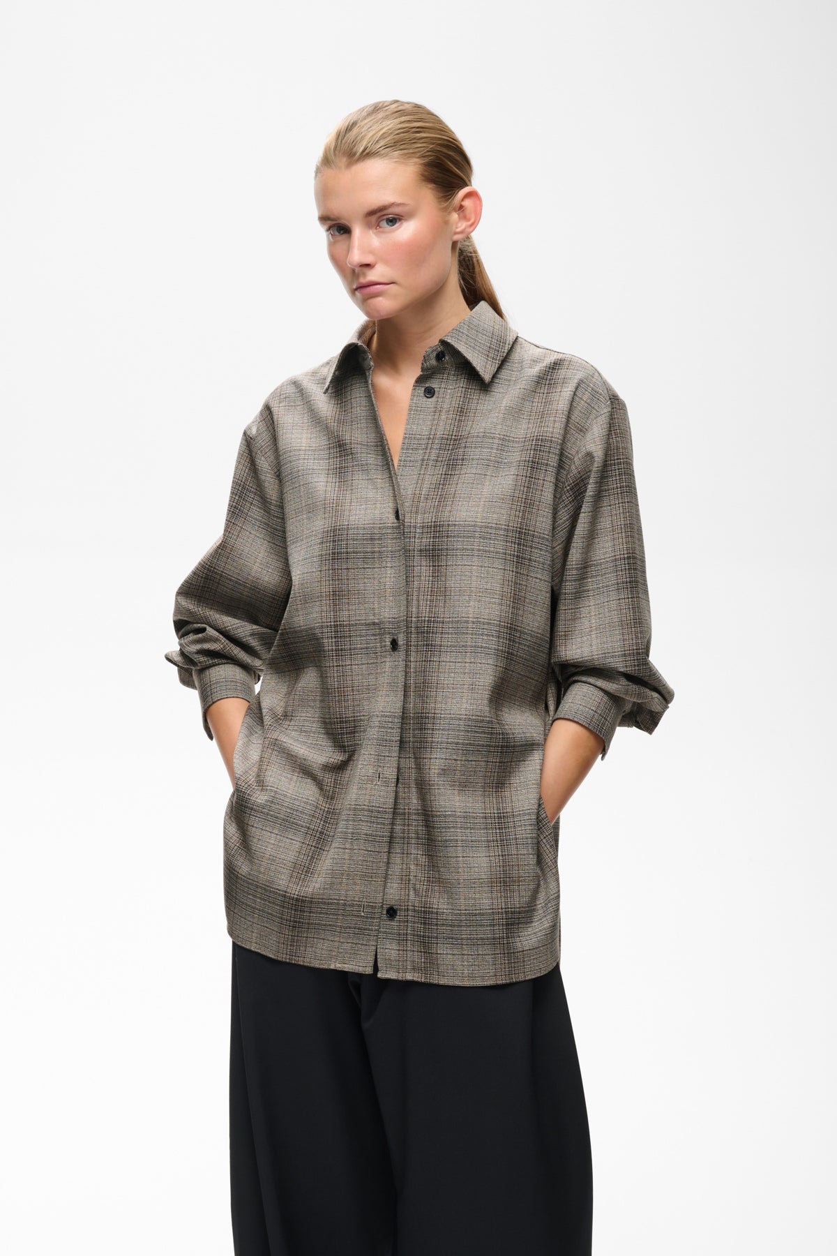 CHECKIEIW SHIRT JACKET BROWN FALL CHECK - 900013856 - 30113083