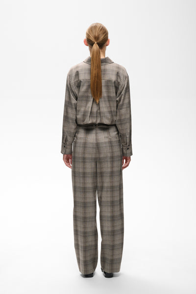 CHECKIEIW BARREL PANT BROWN FALL CHECK - 900013856 - 30113084 Thumbnail