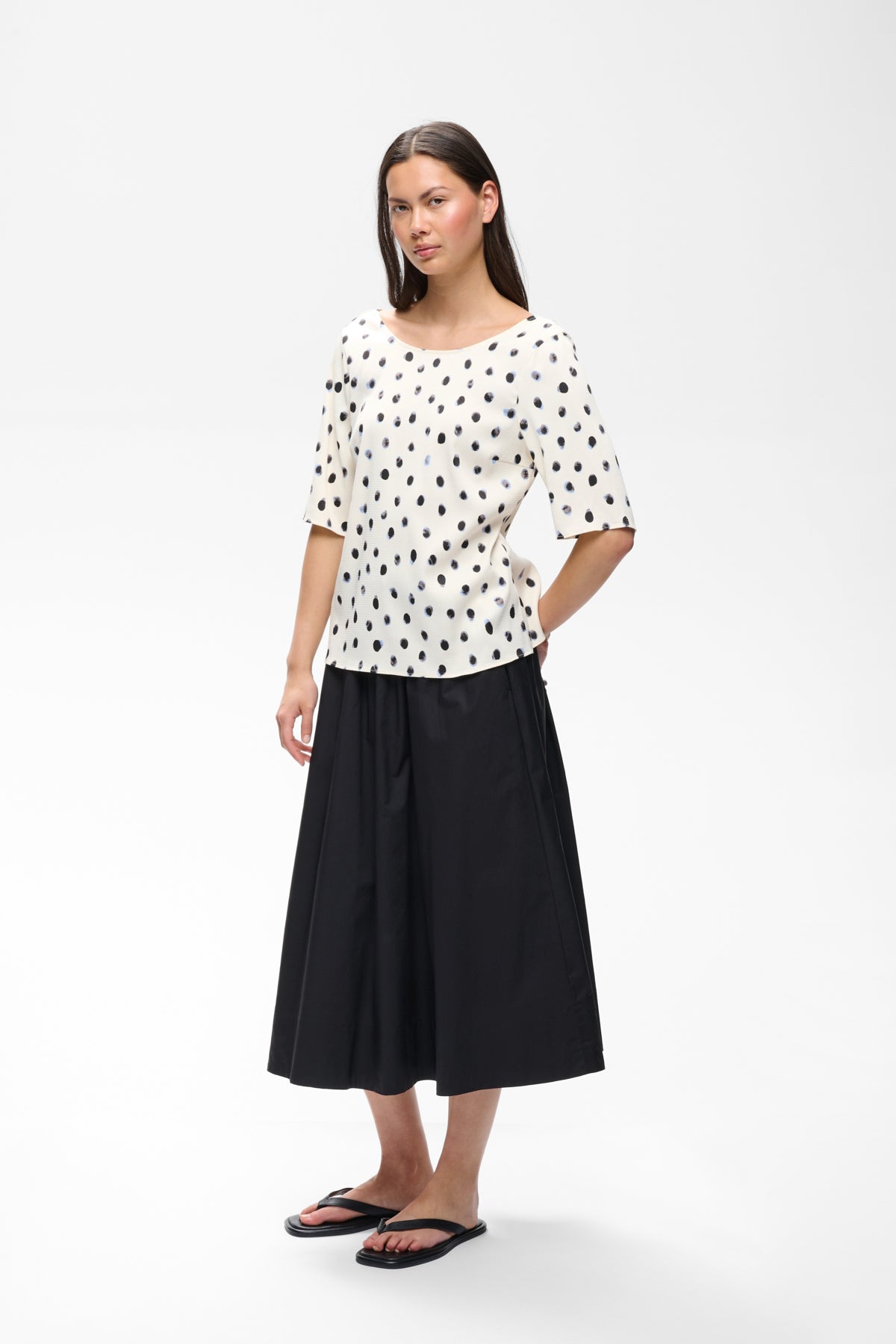 HENRIIW BLOUSE VANILLA BRUSH DOT - 900009019 - 30113103