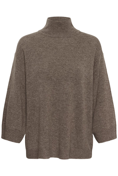 TALLYIW MONIKA HIGHNECK Chocolate Brown Melange - 1911 - 30113216 Thumbnail