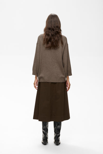 TALLYIW MONIKA HIGHNECK Chocolate Brown Melange - 1911 - 30113216 Thumbnail