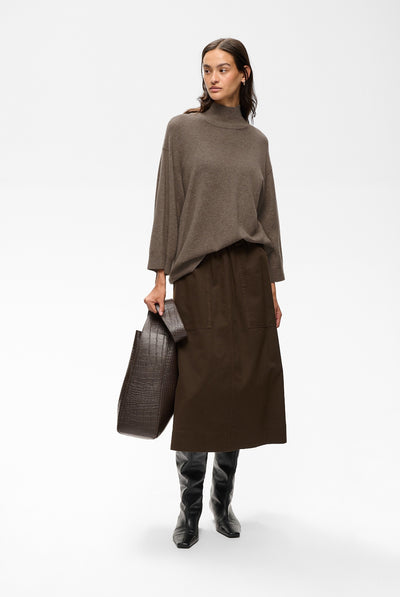 TALLYIW MONIKA HIGHNECK Chocolate Brown Melange - 1911 - 30113216 Thumbnail