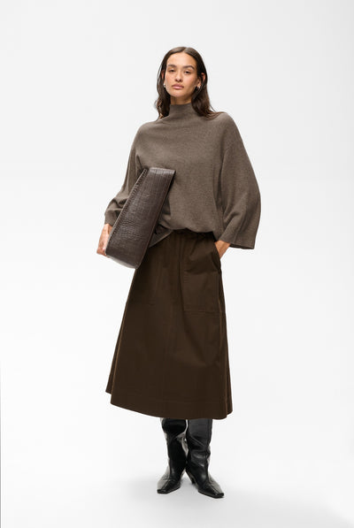 TALLYIW MONIKA HIGHNECK Chocolate Brown Melange - 1911 - 30113216 Thumbnail
