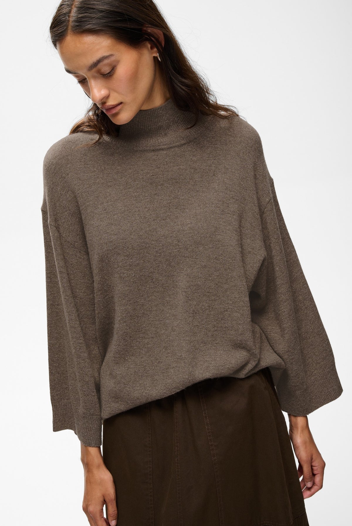 TALLYIW MONIKA HIGHNECK Chocolate Brown Melange - 1911 - 30113216