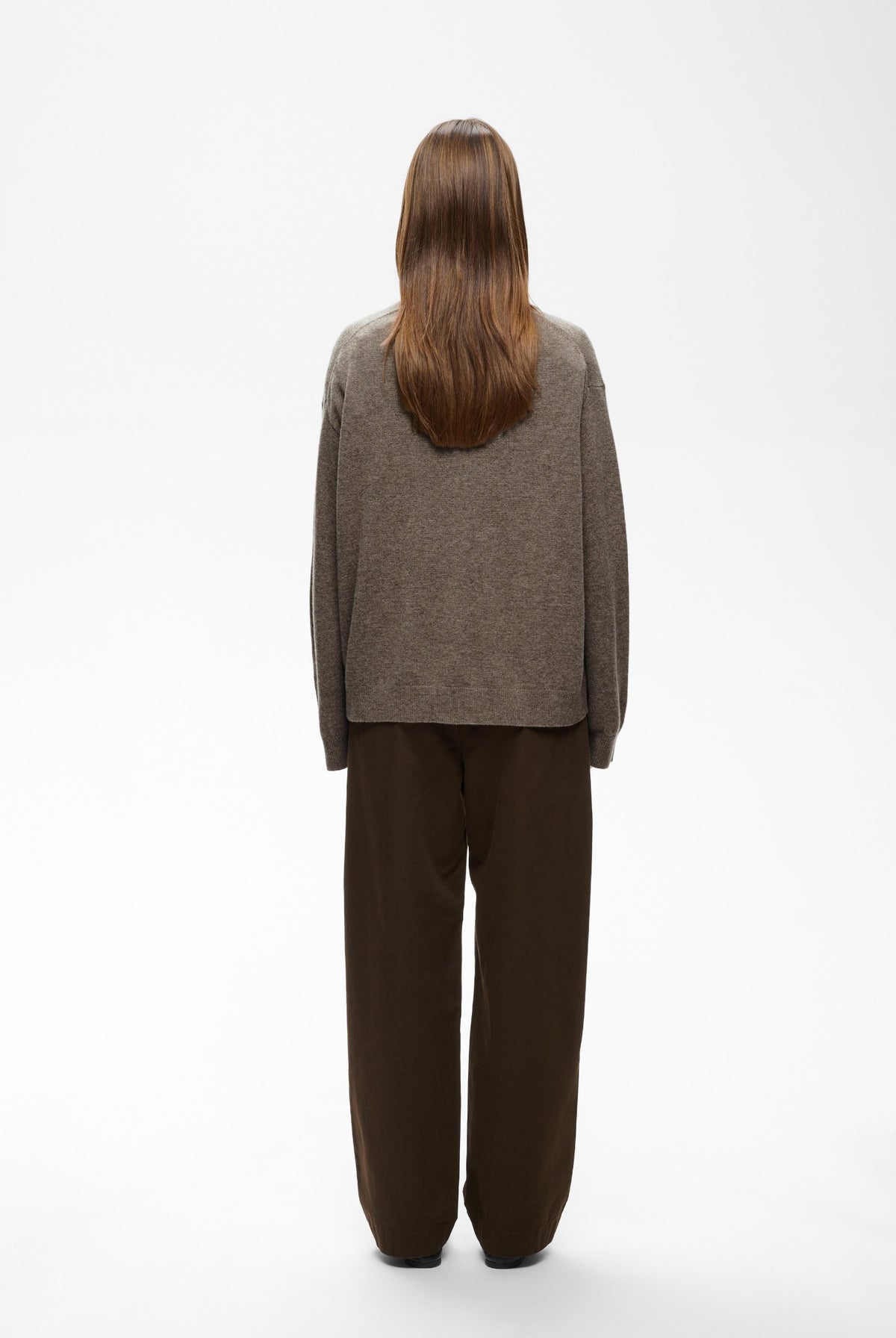 TALLYIW MONIKA V-NECK Chocolate Brown Melange - 1911 - 30113217