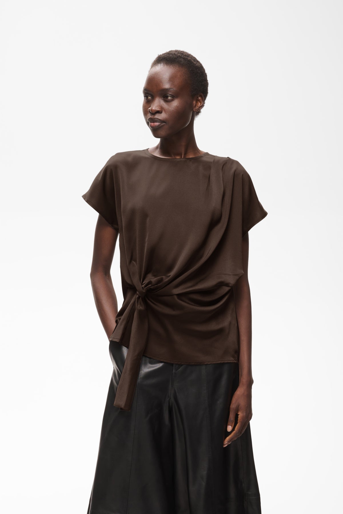 SATINEIW KNOT TOP Chocolate Brown - 191109 - 30113427