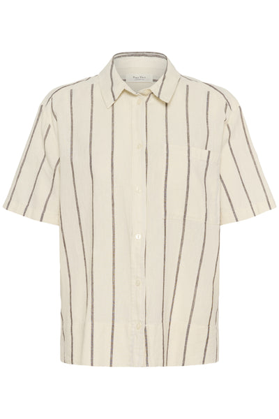 ReneePW SH Eggnog and Brown Stripe - 30309613 Thumbnail