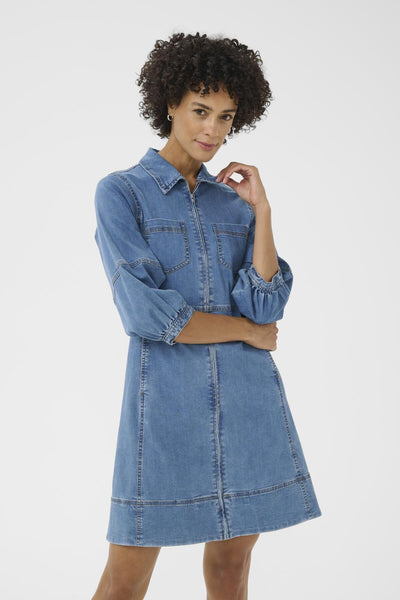 SanniPW DR Medium Blue Denim - 30309966 Thumbnail