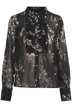 VanoraPW SH Black Fine Leaf Print - 304387 - 30310139