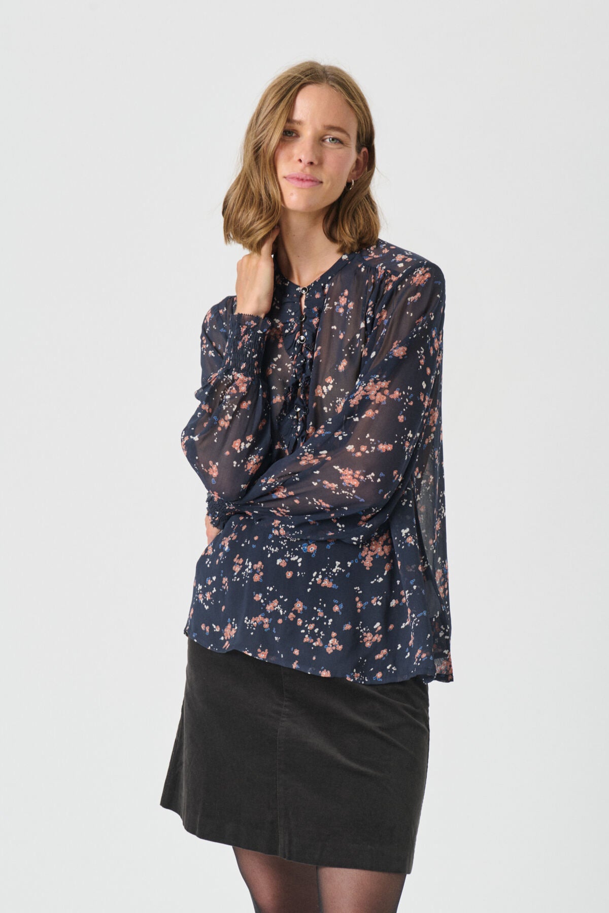VarinkaPW BL Dark Navy Mini Flower Print - - 30310140
