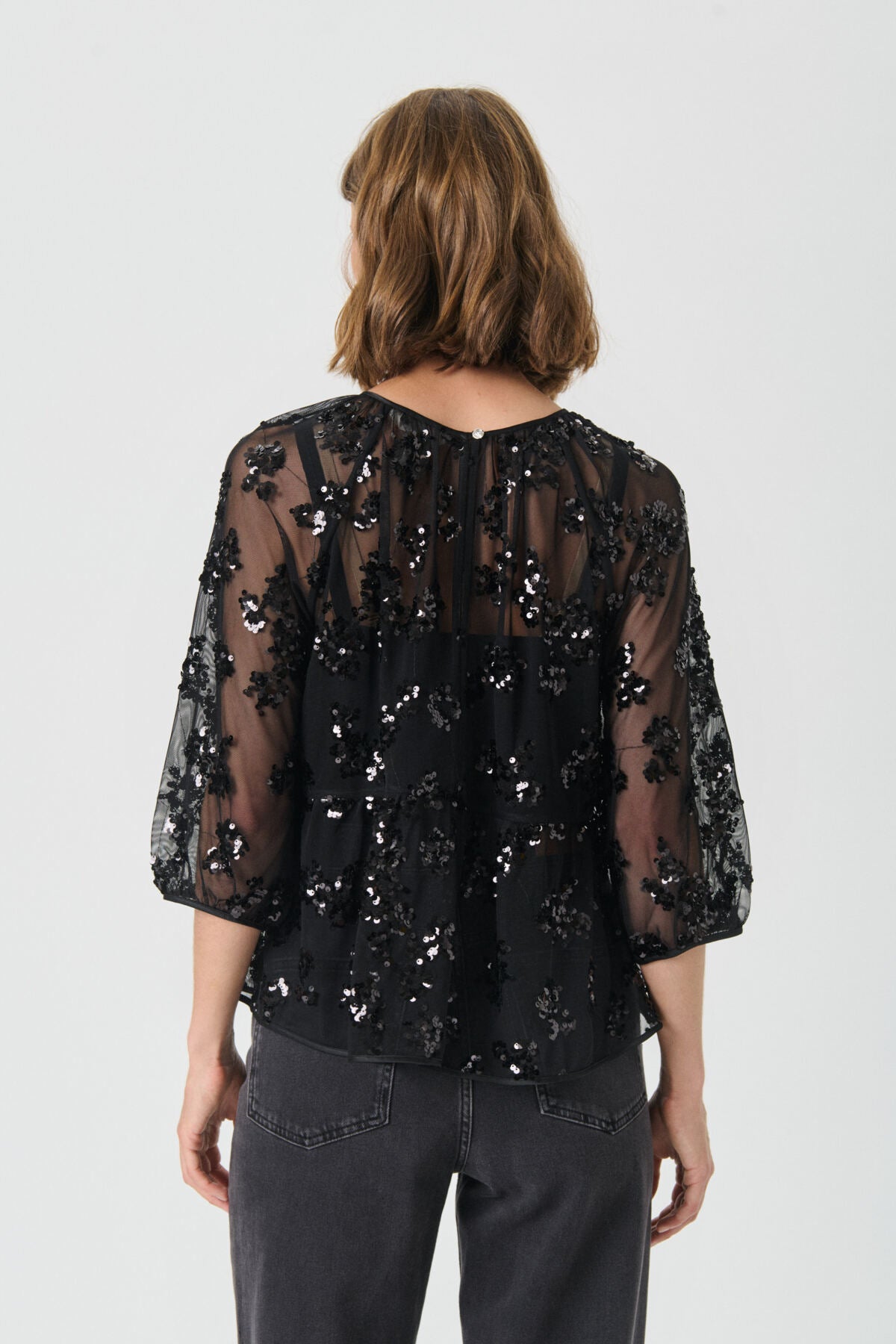 VivanPW BL Black Sequins on mesh - 304383 - 30310196