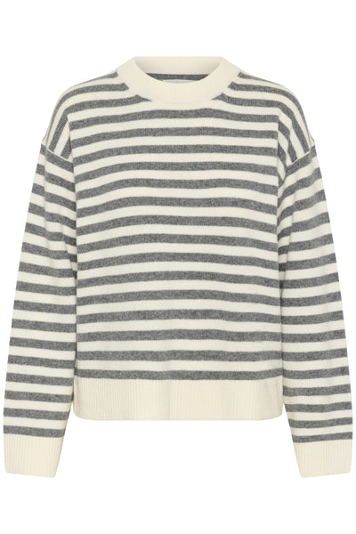 VinasPW PU Grey Melange/Whitecap Stripe - 30310219 Thumbnail