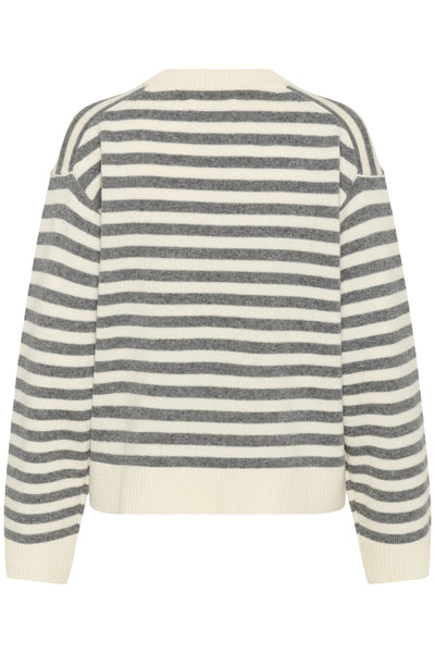 VinasPW PU Grey Melange/Whitecap Stripe - 30310219 Thumbnail