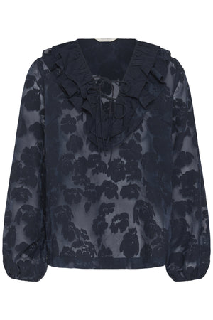ZairaPW BL Dark Navy Blurred Flower - 304 - 30310285