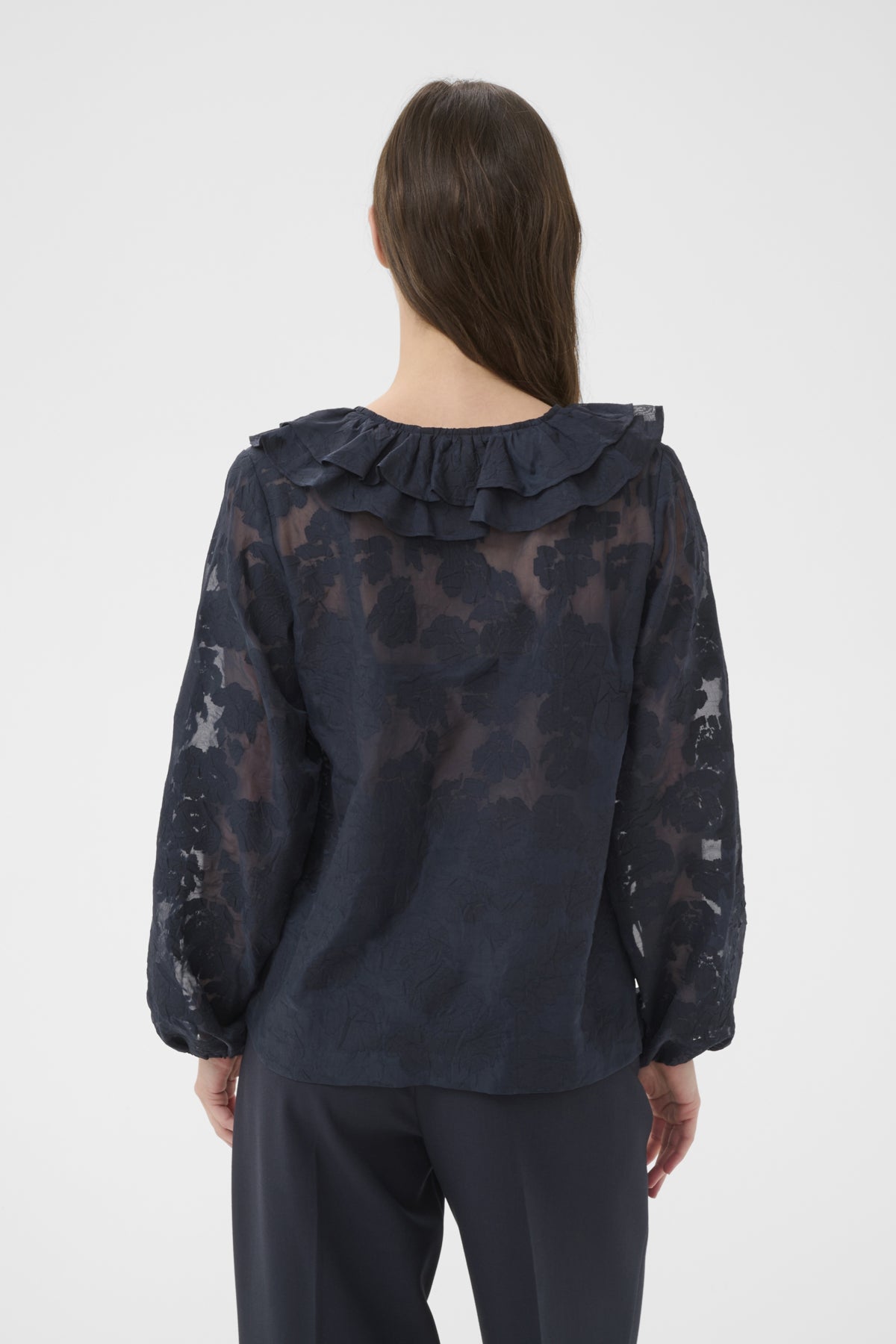 ZairaPW BL Dark Navy Blurred Flower - 304 - 30310285