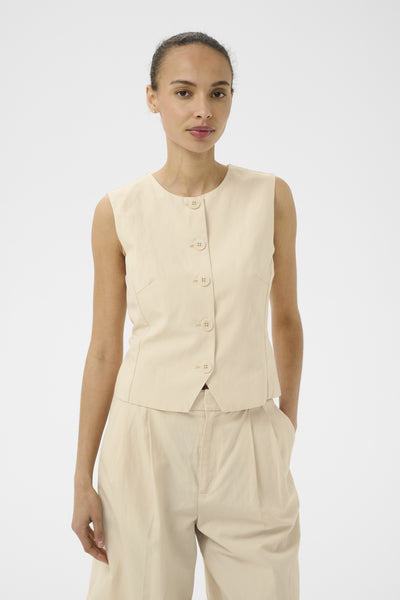 BenittaPW Waistcoat Sandshell - 130907 - 30310511 Thumbnail