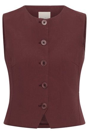 BenittaPW Waistcoat Burnt Russet - 191530 - 30310511